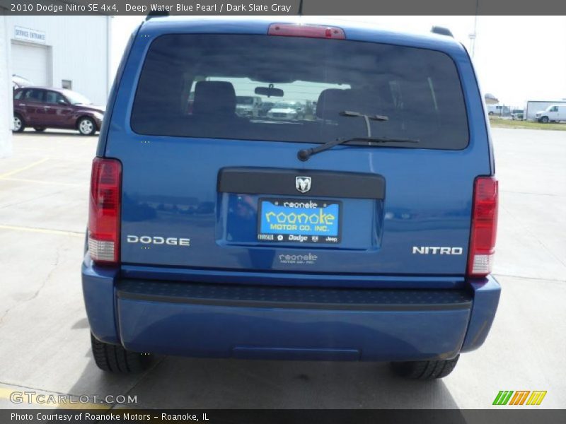 Deep Water Blue Pearl / Dark Slate Gray 2010 Dodge Nitro SE 4x4