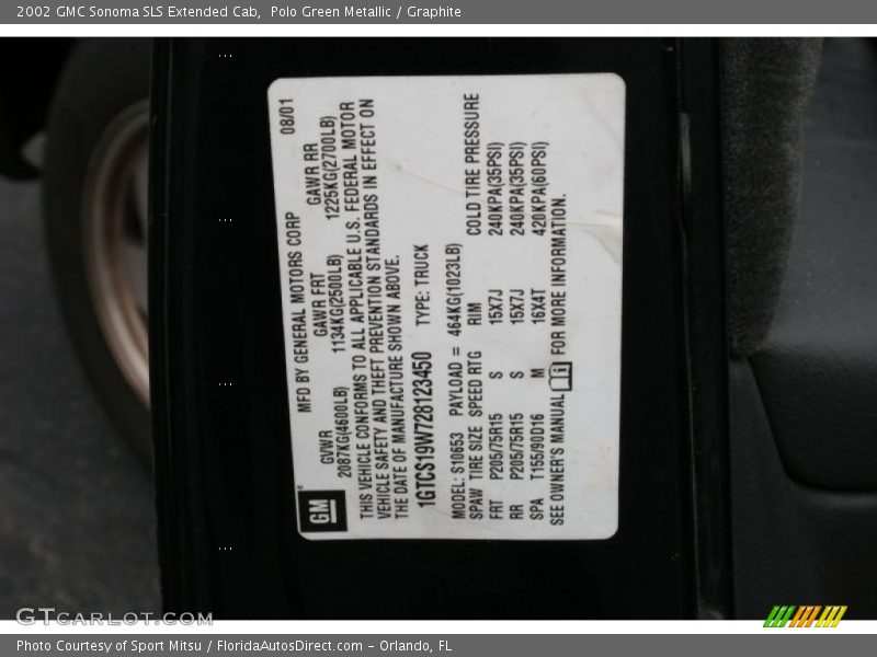 Polo Green Metallic / Graphite 2002 GMC Sonoma SLS Extended Cab