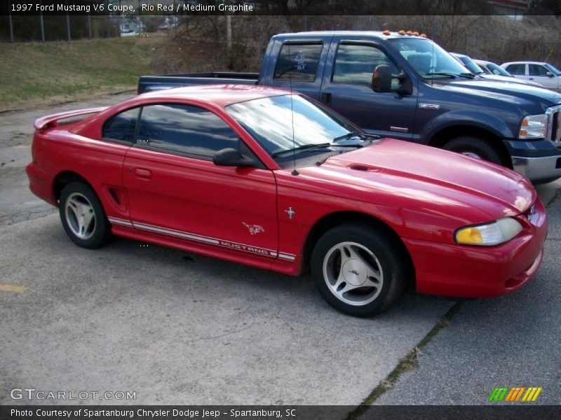 Rio Red / Medium Graphite 1997 Ford Mustang V6 Coupe