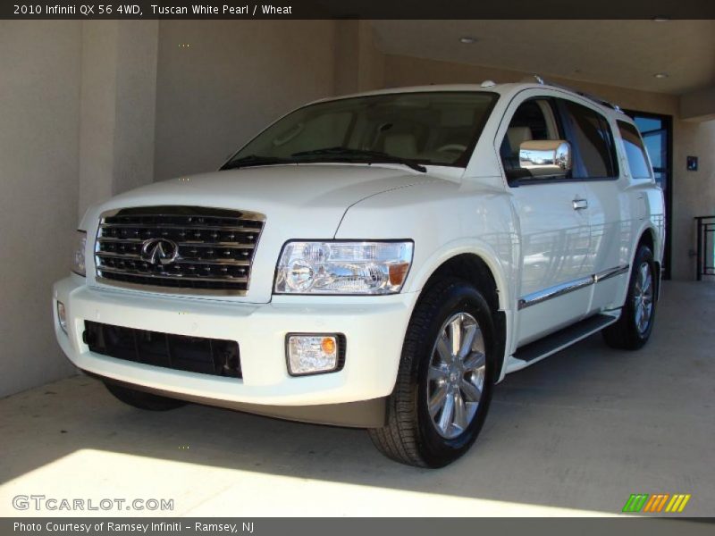 Tuscan White Pearl / Wheat 2010 Infiniti QX 56 4WD