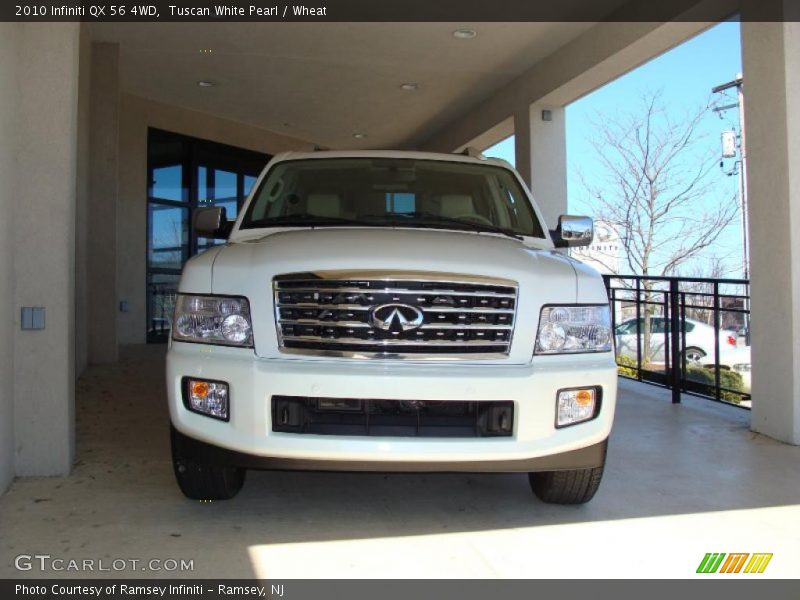 Tuscan White Pearl / Wheat 2010 Infiniti QX 56 4WD
