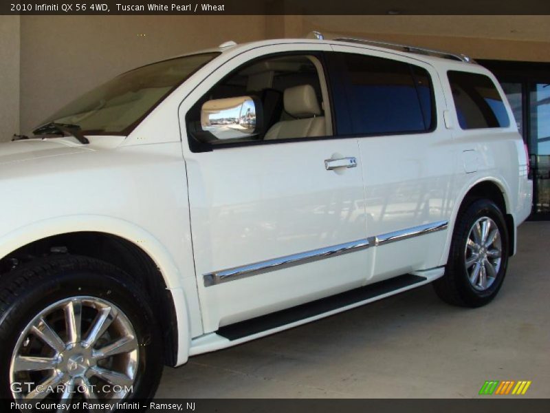 Tuscan White Pearl / Wheat 2010 Infiniti QX 56 4WD