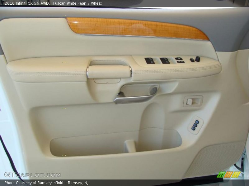Tuscan White Pearl / Wheat 2010 Infiniti QX 56 4WD