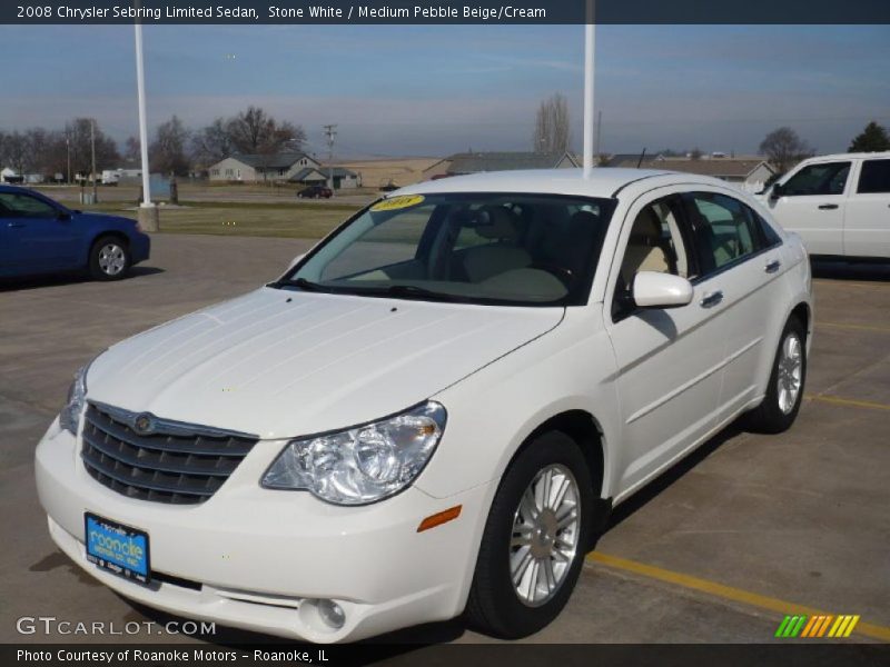 Stone White / Medium Pebble Beige/Cream 2008 Chrysler Sebring Limited Sedan