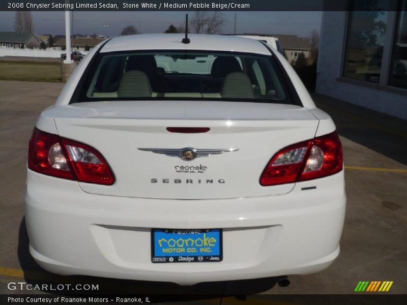 Stone White / Medium Pebble Beige/Cream 2008 Chrysler Sebring Limited Sedan