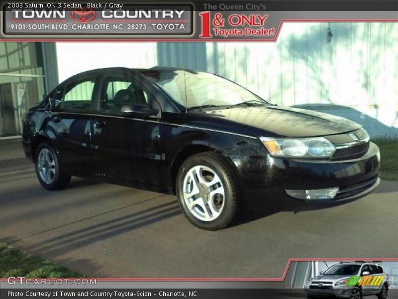 Black / Gray 2003 Saturn ION 3 Sedan
