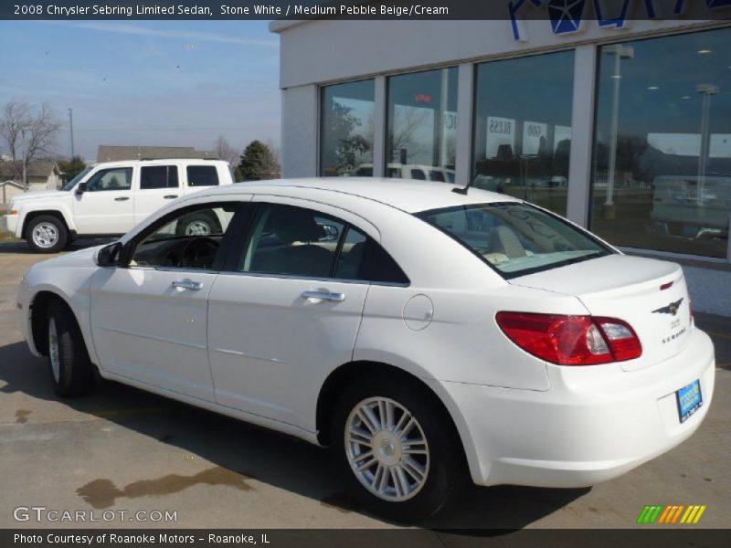 Stone White / Medium Pebble Beige/Cream 2008 Chrysler Sebring Limited Sedan