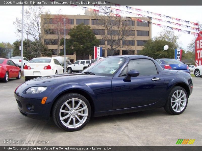 Stormy Blue Mica / Black 2008 Mazda MX-5 Miata Touring Roadster