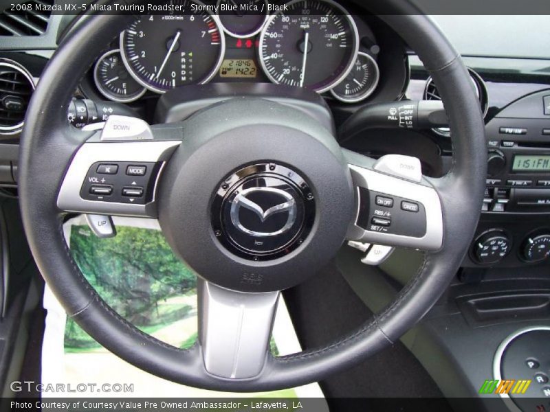 Stormy Blue Mica / Black 2008 Mazda MX-5 Miata Touring Roadster