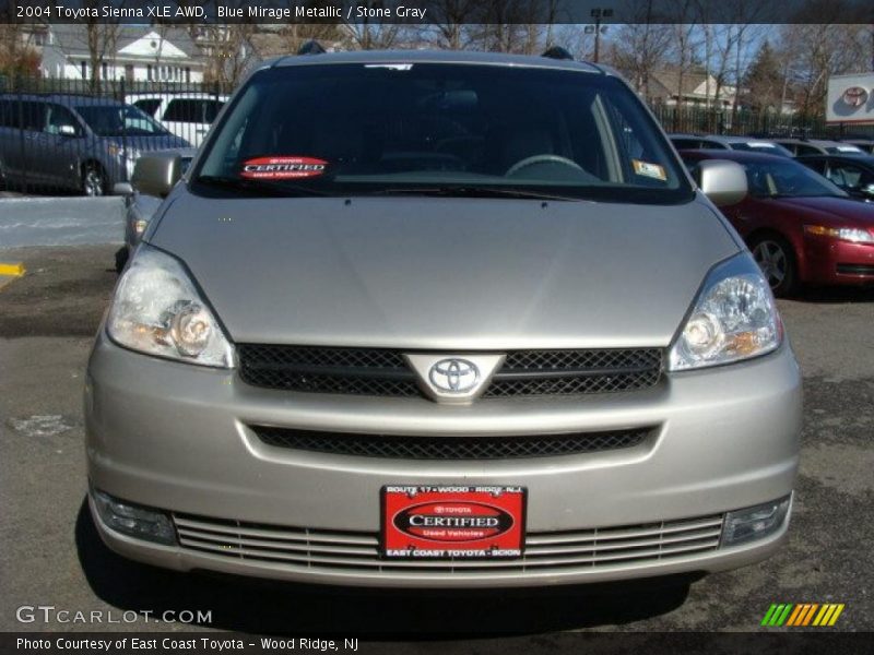 Blue Mirage Metallic / Stone Gray 2004 Toyota Sienna XLE AWD