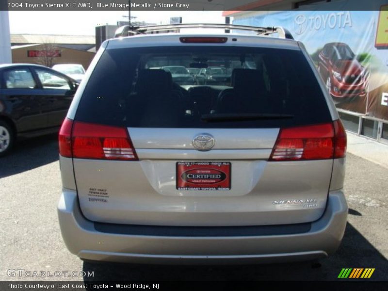 Blue Mirage Metallic / Stone Gray 2004 Toyota Sienna XLE AWD