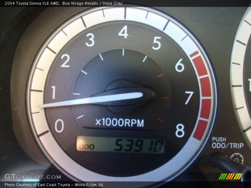 Blue Mirage Metallic / Stone Gray 2004 Toyota Sienna XLE AWD