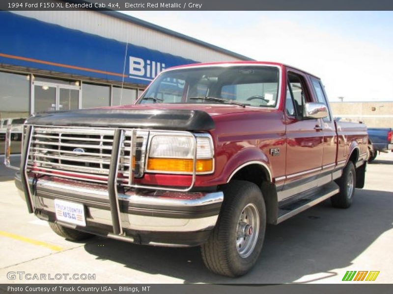 Electric Red Metallic / Grey 1994 Ford F150 XL Extended Cab 4x4