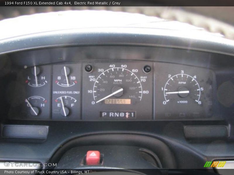 Electric Red Metallic / Grey 1994 Ford F150 XL Extended Cab 4x4