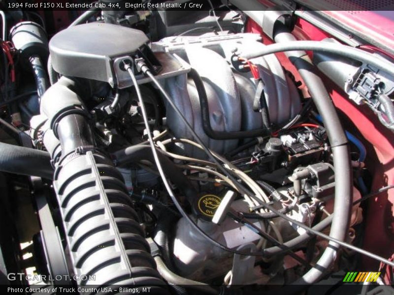 Electric Red Metallic / Grey 1994 Ford F150 XL Extended Cab 4x4