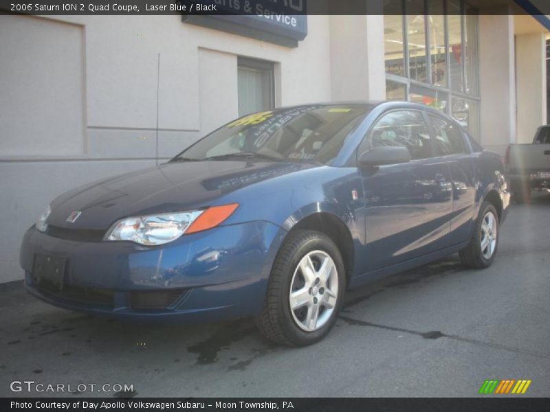 Laser Blue / Black 2006 Saturn ION 2 Quad Coupe