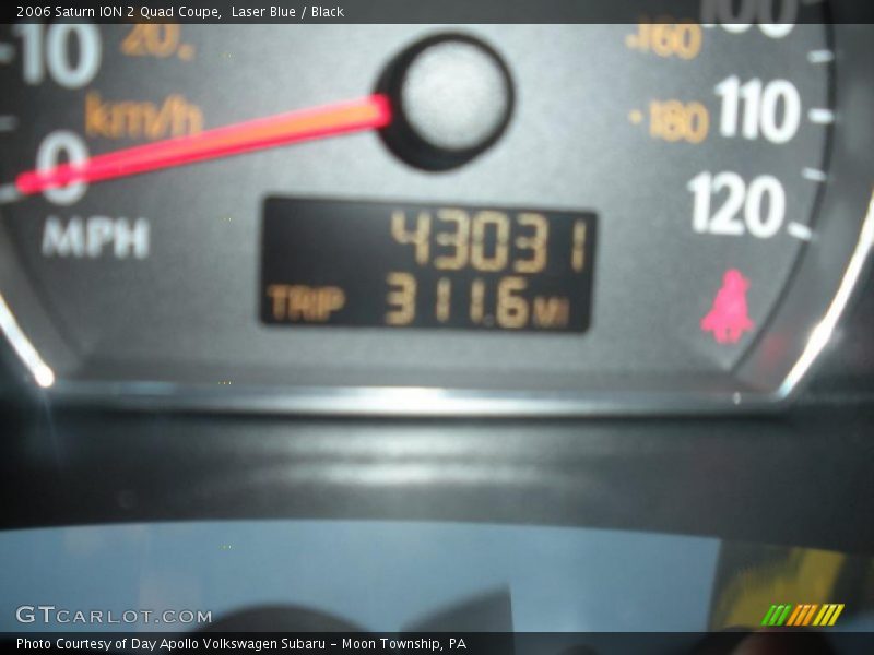 Laser Blue / Black 2006 Saturn ION 2 Quad Coupe