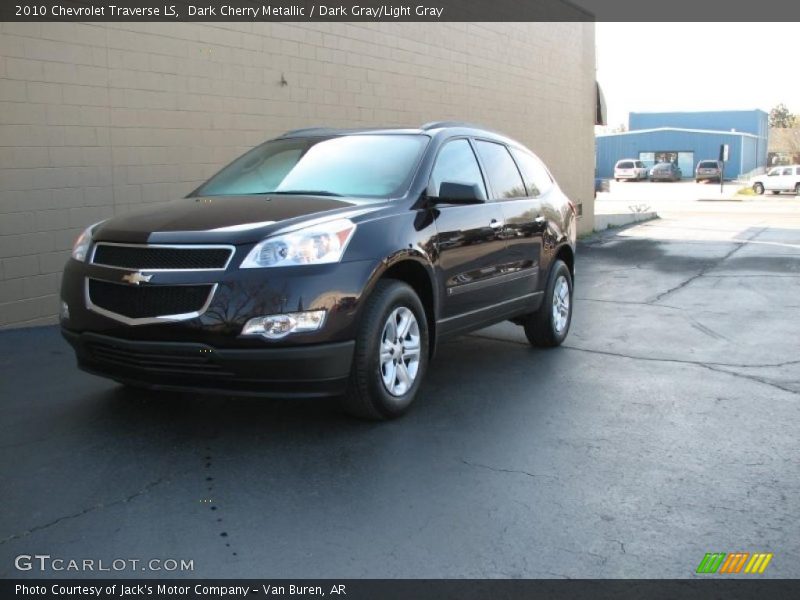 Dark Cherry Metallic / Dark Gray/Light Gray 2010 Chevrolet Traverse LS