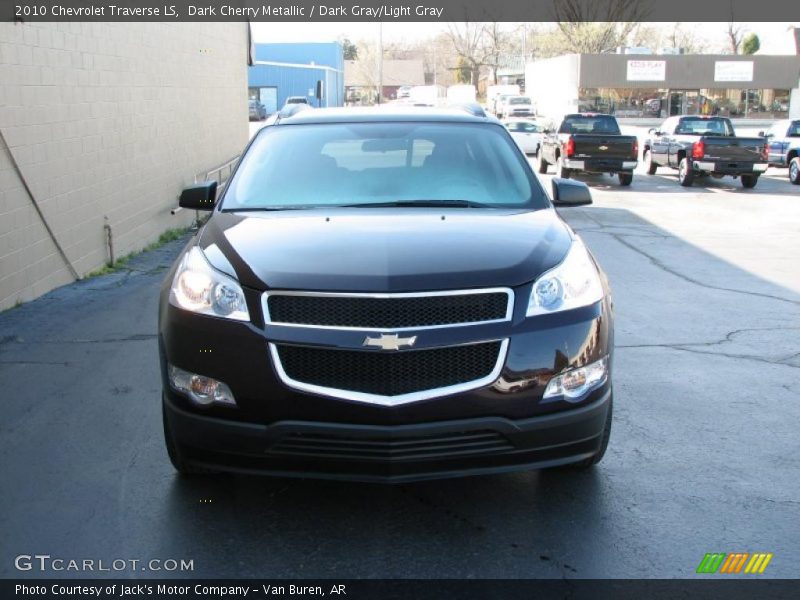 Dark Cherry Metallic / Dark Gray/Light Gray 2010 Chevrolet Traverse LS