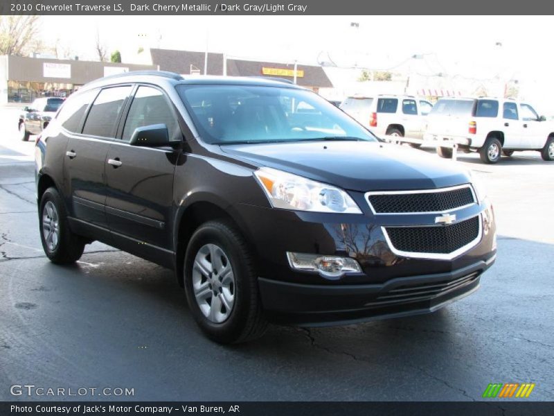 Dark Cherry Metallic / Dark Gray/Light Gray 2010 Chevrolet Traverse LS