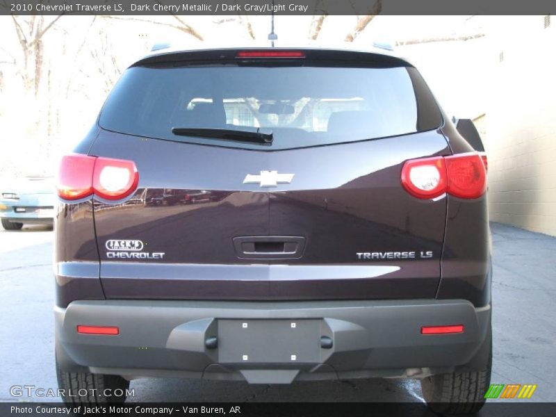 Dark Cherry Metallic / Dark Gray/Light Gray 2010 Chevrolet Traverse LS