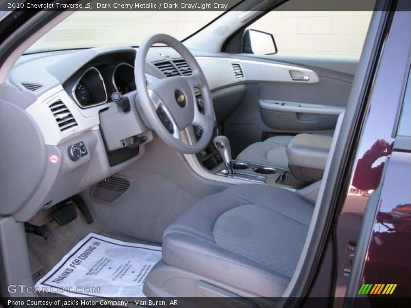 Dark Cherry Metallic / Dark Gray/Light Gray 2010 Chevrolet Traverse LS