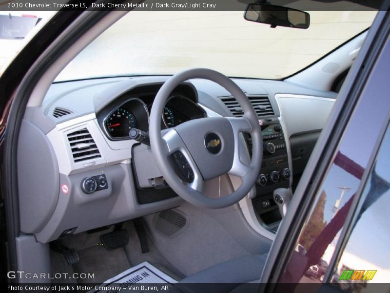 Dark Cherry Metallic / Dark Gray/Light Gray 2010 Chevrolet Traverse LS