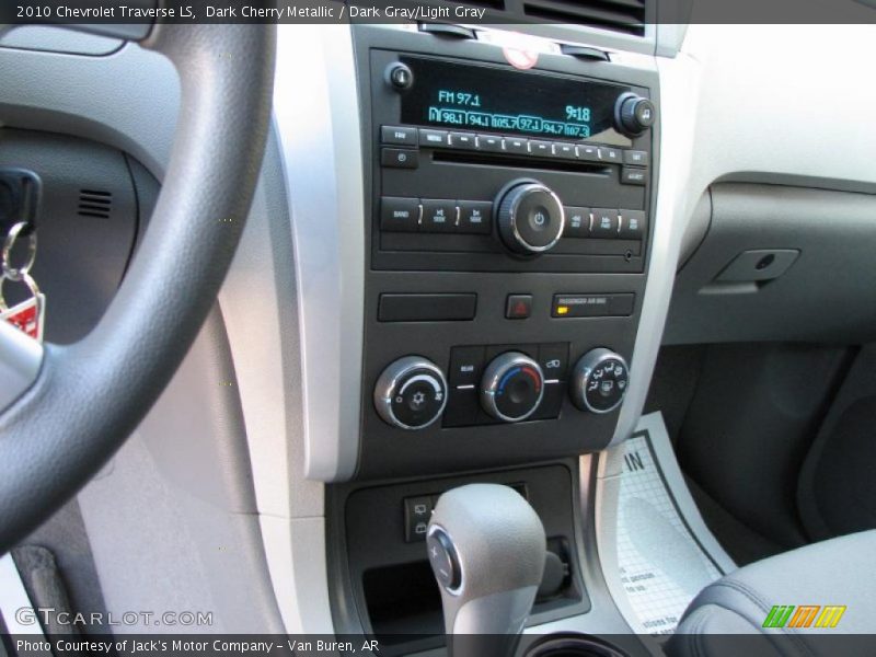 Dark Cherry Metallic / Dark Gray/Light Gray 2010 Chevrolet Traverse LS