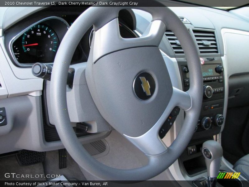 Dark Cherry Metallic / Dark Gray/Light Gray 2010 Chevrolet Traverse LS