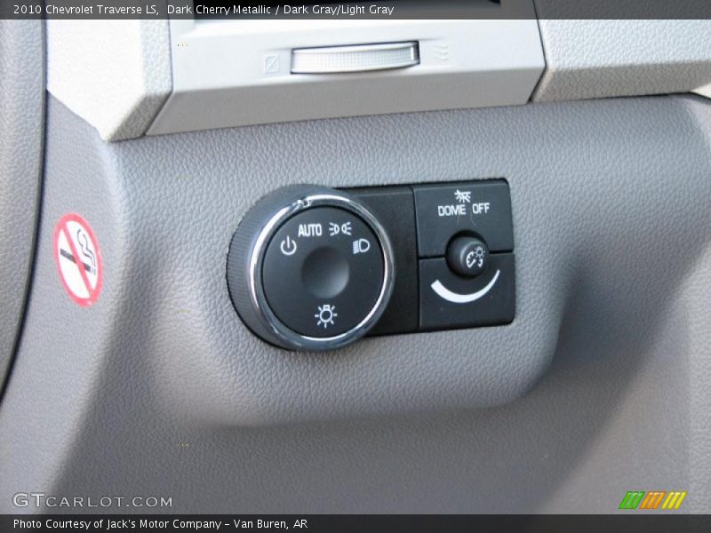 Dark Cherry Metallic / Dark Gray/Light Gray 2010 Chevrolet Traverse LS