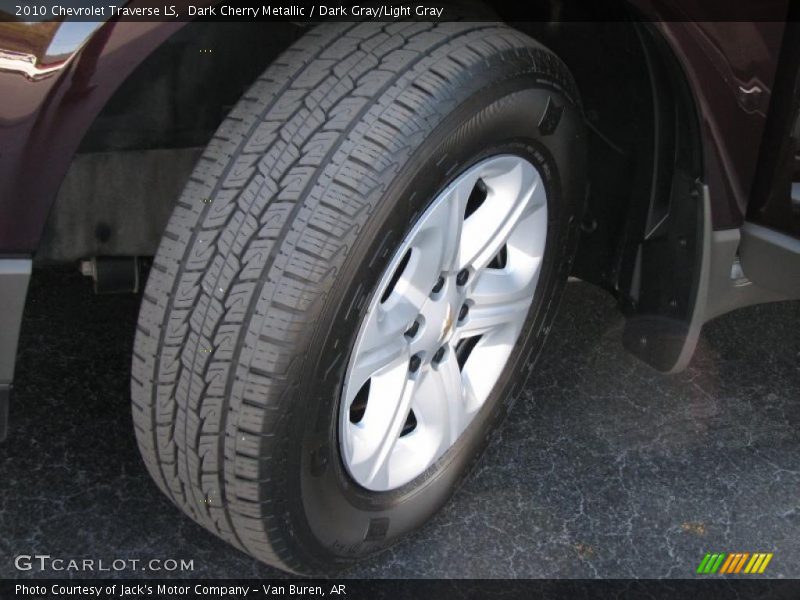 Dark Cherry Metallic / Dark Gray/Light Gray 2010 Chevrolet Traverse LS