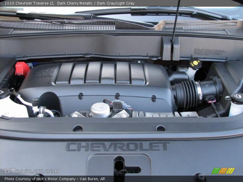 Dark Cherry Metallic / Dark Gray/Light Gray 2010 Chevrolet Traverse LS