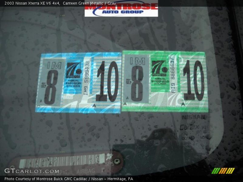 Canteen Green Metallic / Gray 2003 Nissan Xterra XE V6 4x4