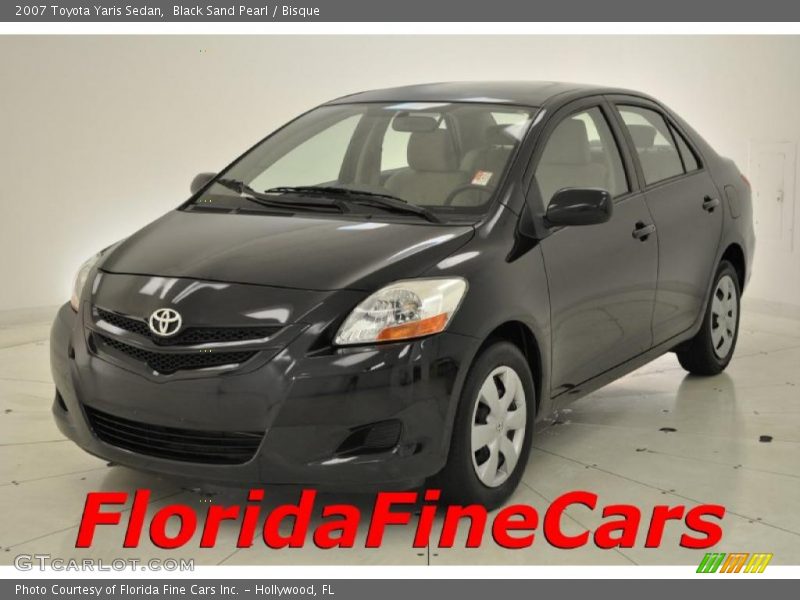 Black Sand Pearl / Bisque 2007 Toyota Yaris Sedan
