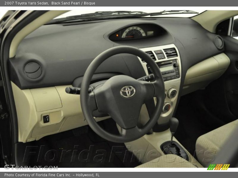 Black Sand Pearl / Bisque 2007 Toyota Yaris Sedan