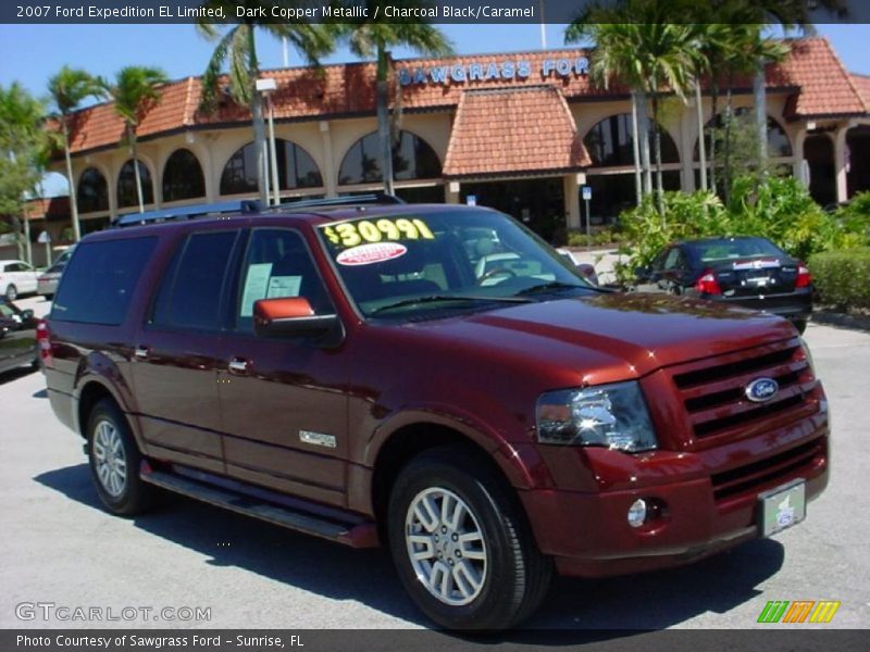 Dark Copper Metallic / Charcoal Black/Caramel 2007 Ford Expedition EL Limited