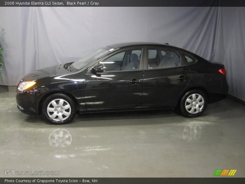 Black Pearl / Gray 2008 Hyundai Elantra GLS Sedan