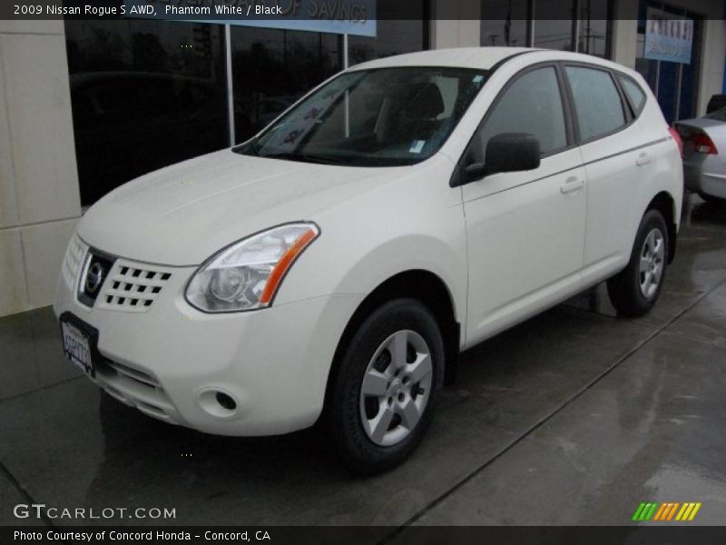 Phantom White / Black 2009 Nissan Rogue S AWD