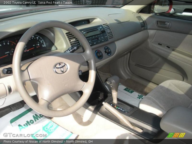 Salsa Red Pearl / Taupe 2002 Toyota Camry LE