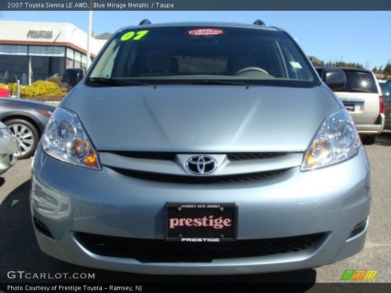 Blue Mirage Metallic / Taupe 2007 Toyota Sienna LE AWD