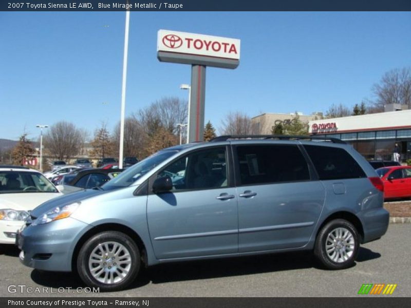 Blue Mirage Metallic / Taupe 2007 Toyota Sienna LE AWD