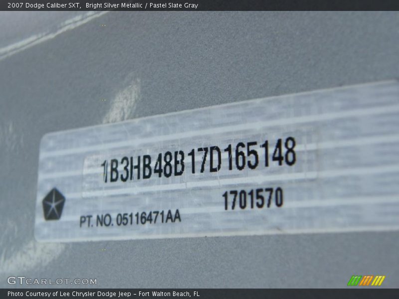 Bright Silver Metallic / Pastel Slate Gray 2007 Dodge Caliber SXT