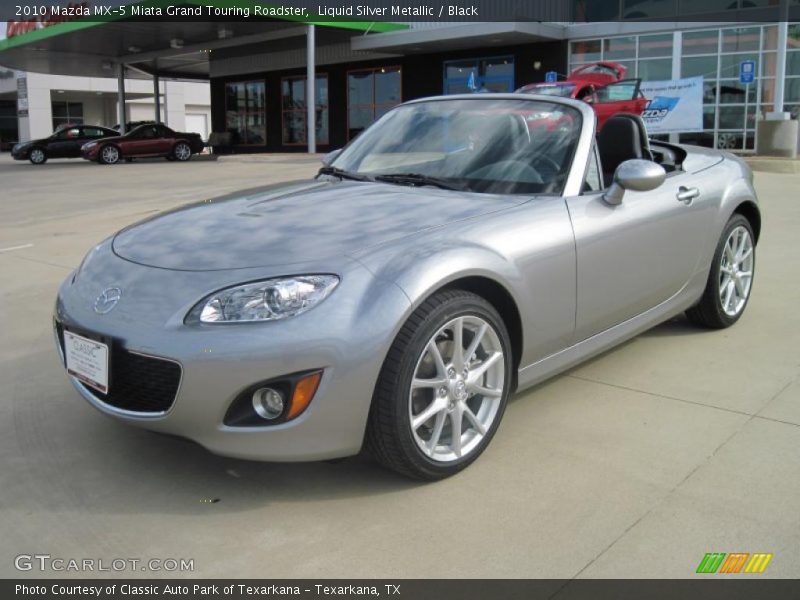 Liquid Silver Metallic / Black 2010 Mazda MX-5 Miata Grand Touring Roadster