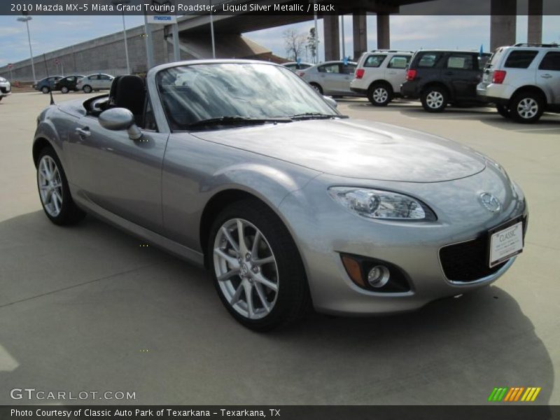 Liquid Silver Metallic / Black 2010 Mazda MX-5 Miata Grand Touring Roadster