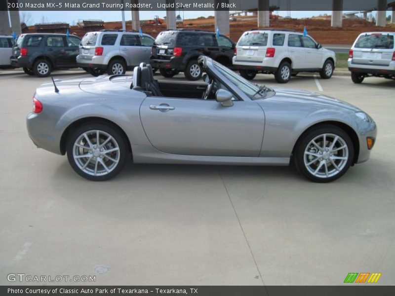 Liquid Silver Metallic / Black 2010 Mazda MX-5 Miata Grand Touring Roadster