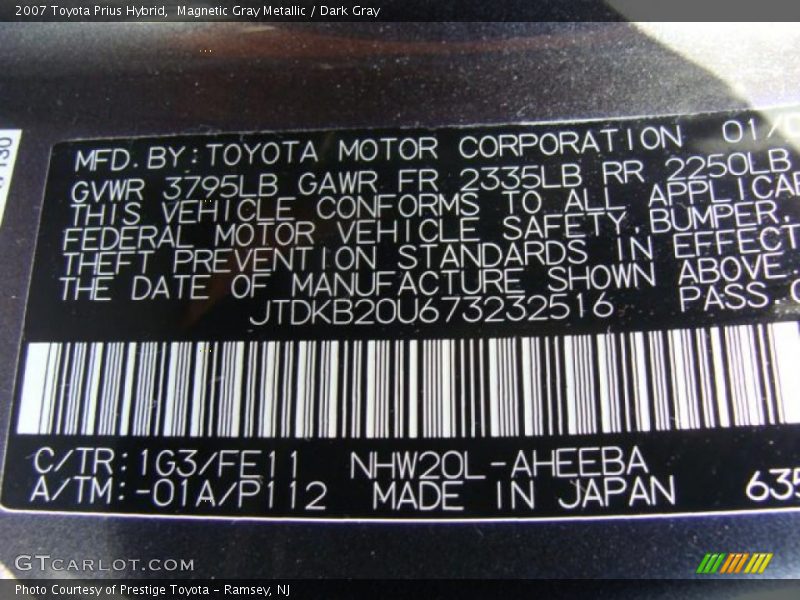 Magnetic Gray Metallic / Dark Gray 2007 Toyota Prius Hybrid