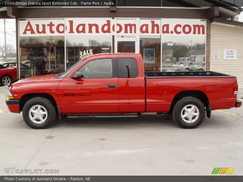 Flame Red / Agate 2000 Dodge Dakota Sport Extended Cab