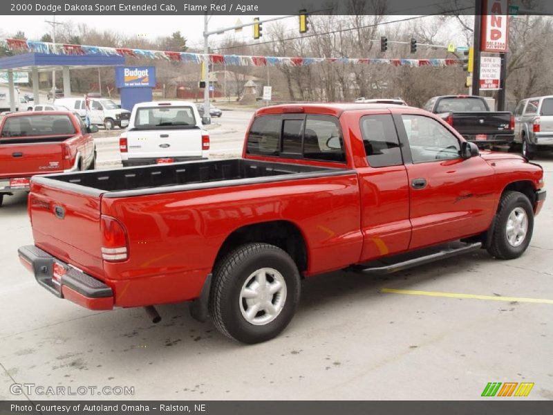 Flame Red / Agate 2000 Dodge Dakota Sport Extended Cab