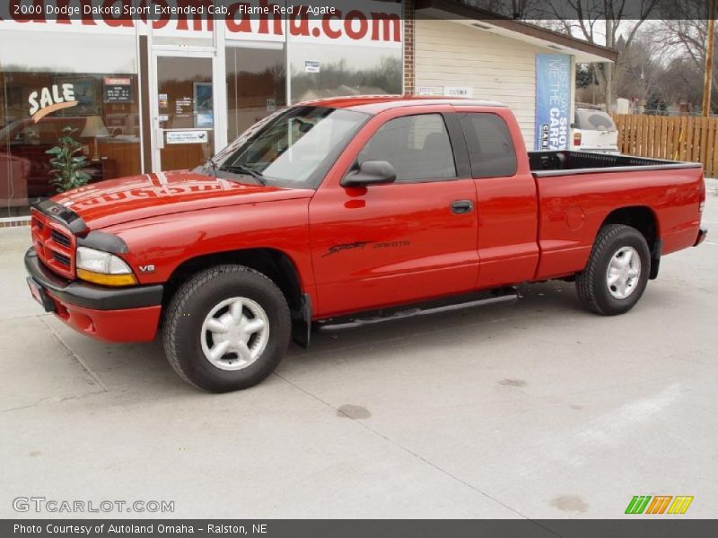 Flame Red / Agate 2000 Dodge Dakota Sport Extended Cab