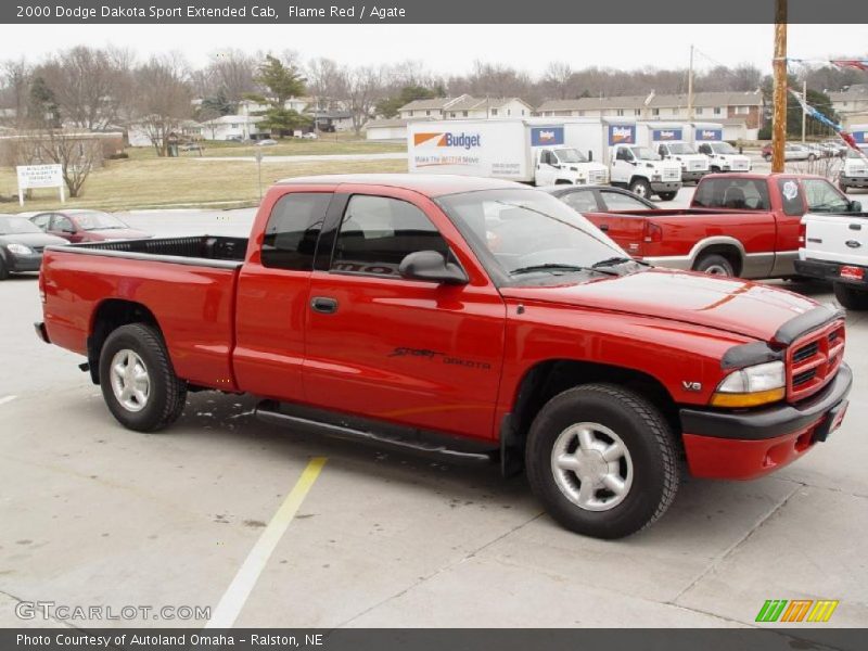 Flame Red / Agate 2000 Dodge Dakota Sport Extended Cab